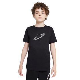 Qivi Gezegen Satürn Siyah Ve Siyah Jüpiter Baskılı Unisex Çocuk Siyah T-shirt