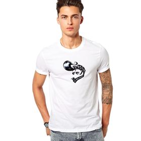 Qivi Grease Grease is The Baskılı Beyaz Erkek Örme T-shirt