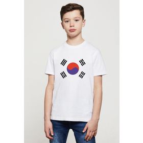 Qivi Güney Kore South Korea Baskılı Beyaz Unisex Çocuk T-shirt
