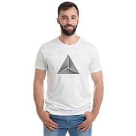 Qivi Hipnos Triangle Baskılı Beyaz Erkek T-shirt