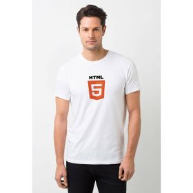 Qivi Html 5 Baskılı Beyaz Erkek T-shirt
