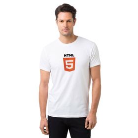 Qivi Html 5 Baskılı Beyaz Erkek T-shirt