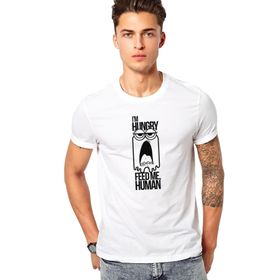 Qivi I am Hungry Baskılı Beyaz Erkek T-shirt