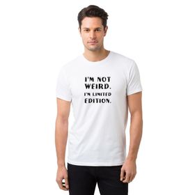 Qivi I m Not Weird I m Limited Edition Baskılı Beyaz Erkek T-shirt