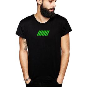 Qivi İkon Logo Baskılı Siyah Erkek Örme T-shirt