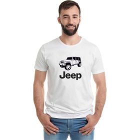 Qivi Jeep Baskılı Beyaz Erkek T-shirt
