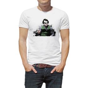 Qivi Joker Baskılı Beyaz Erkek T-shirt
