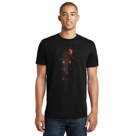 Qivi Juggernaut Mask Dota 2 Baskılı Siyah Erkek Örme T-shirt