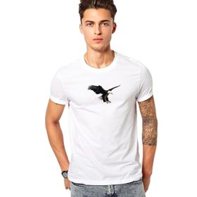 Qivi Kartal Eagle Bird Baskılı Beyaz Erkek T-shirt