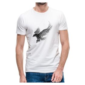 Qivi Kartal Kanatları Beyaz Erkek T-shirt