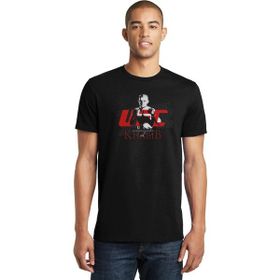 Qivi Khabib Nurmagomedov Baskılı Siyah Örme Erkek T-shirt