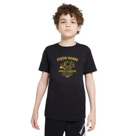 Qivi Know Where Camp Baskılı Siyah Unisex Çocuk T-shirt