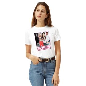 Qivi Kpop Blackpink Black Pink Beyaz Kadın T-shirt