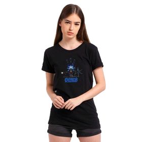 Qivi Kreator Cause for Conflict Baskılı Siyah Örme Kadın T-shirt