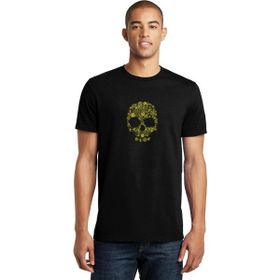 Qivi Kuru Kafa Baskılı Siyah Erkek Örme T-shirt
