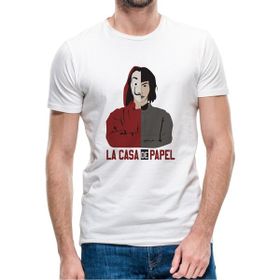 Qivi La Case De Papel Dali Tokyo Baskılı Beyaz Erkek T-shirt