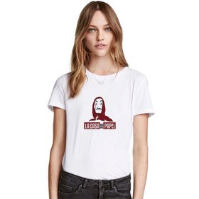 Qivi La Case De Papel Hodie Baskılı Beyaz Kadın T-shirt