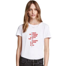 Qivi La Case De Papel Money Heist Baskılı Beyaz Kadın T-shirt