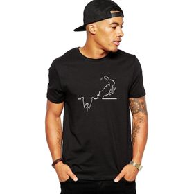 Qivi La Linea Trt Cizgi Adam Accident Baskılı Siyah Erkek Örme T-shirt