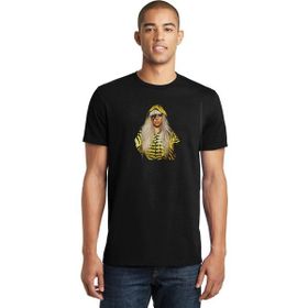 Qivi Lady Gaga Yellow Baskılı Siyah Erkek Örme T-shirt