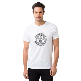 Qivi Lamb of God American Crow Baskılı Beyaz Erkek T-shirt