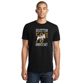 Qivi LED Zeppelin Launches Historical 50 Series Baskılı Siyah Erkek Örme T-shirt