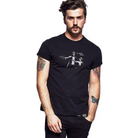 Qivi Leon Mathilda No Woman No Baskılı Siyah Erkek Örme T-shirt