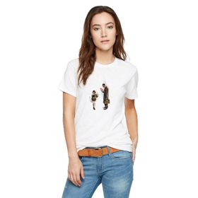 Qivi Leon & Mathilda The Professional Sevginin Baskılı Beyaz Kadın Örme T-shirt