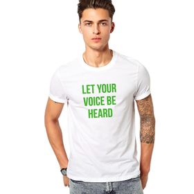 Qivi Let Your Voice Be Heard Baskılı Beyaz Erkek T-shirt