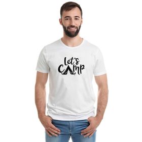 Qivi Lets Go Camp Baskılı Beyaz Erkek T-shirt