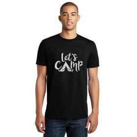 Qivi Lets Go Camp Baskılı Siyah Erkek Örme T-shirt