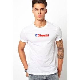 Qivi Limp Bizkit Logo Baskılı Beyaz Erkek T-shirt