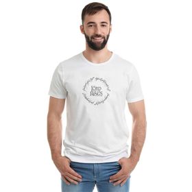 Qivi Lord of the Rings Baskılı Beyaz Erkek T-shirt