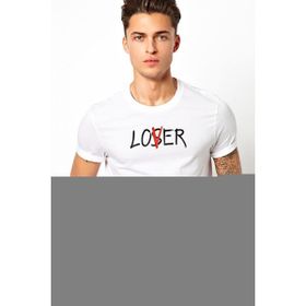 Qivi Loser Lover Baskılı Beyaz Erkek T-shirt