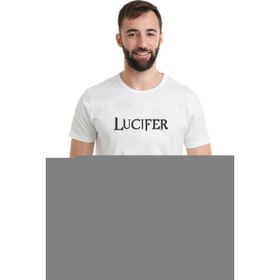 Qivi Lucifer Baskılı Beyaz Erkek T-shirt