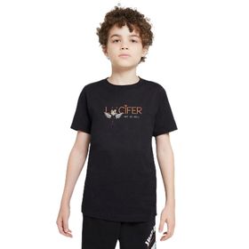 Qivi Lucifer Hot as Hell Baskılı Siyah Unisex Çocuk T-shirt
