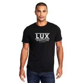 Qivi Lucifer Lux Night Club La Baskılı Siyah Erkek Örme T-shirt