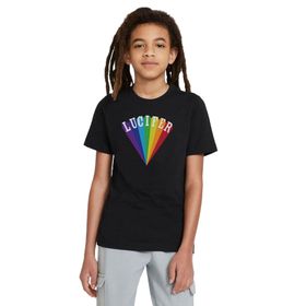Qivi Lucifer Rising Baskılı Siyah Unisex Çocuk T-shirt