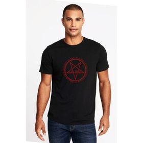 Qivi Lucifer The Best Thing Logo Baskılı Siyah Erkek Örme T-shirt