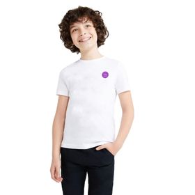 Qivi Mamamoo Logo Crown Baskılı Unisex Çocuk Beyaz T-shirt
