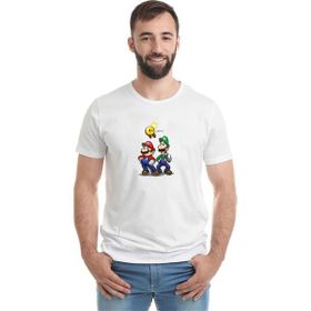 Qivi Mario Luigi Bowsers Inside Story Bowser Baskılı Beyaz Erkek T-shirt