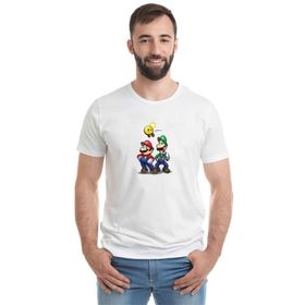 Qivi Mario Luigi Bowsers Inside Story Bowser Baskılı Beyaz Erkek T-shirt