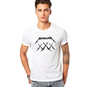 Qivi Metallica Baskılı Beyaz Erkek T-shirt
