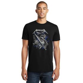 Qivi Metallica Hartwall Arena Finland 2018 Rock Baskılı Siyah Erkek Örme T-shirt