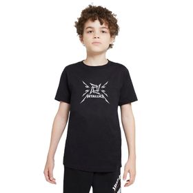 Qivi Metallica Skull Baskılı Unisex Çocuk Siyah T-shirt