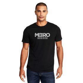 Qivi Metro Exodus Logo Baskılı Siyah Erkek Örme T-shirt