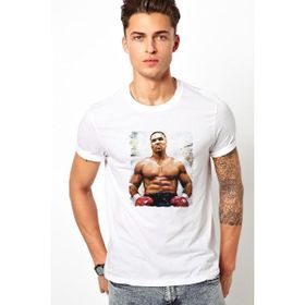 Qivi Mike Tayson Baskılı Beyaz Erkek T-shirt
