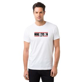 Qivi Mike Tyson Academy Baskılı Beyaz Erkek T-shirt