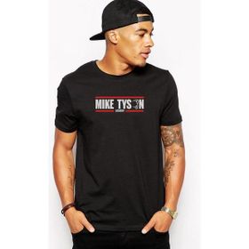 Qivi Mike Tyson Academy Baskılı Siyah Erkek Örme T-shirt