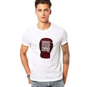 Qivi Mike Tyson Everybody Has a Plan Baskılı Beyaz Erkek T-shirt